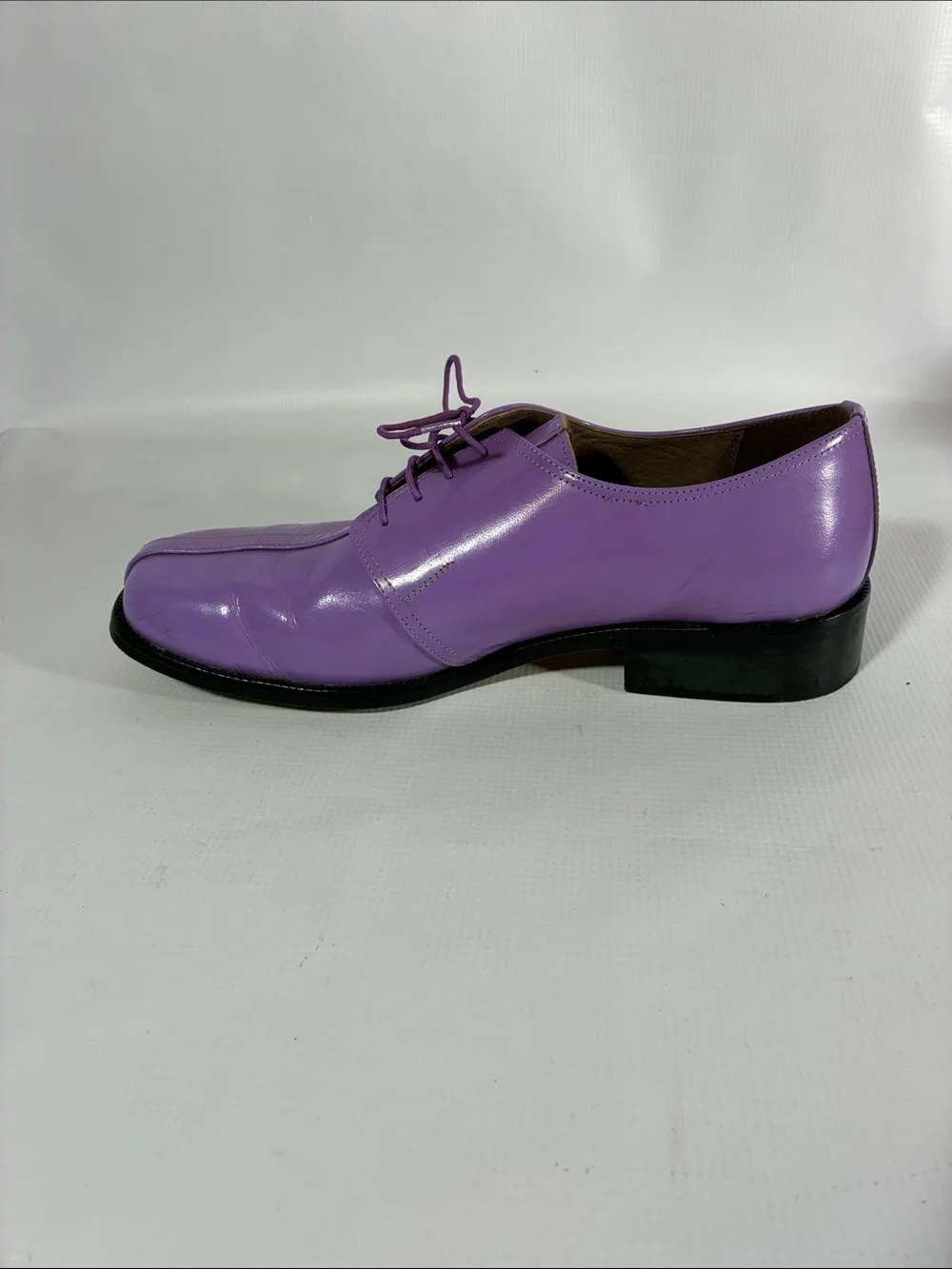 Men's Purple Leather Lace-Up Derby Shoes